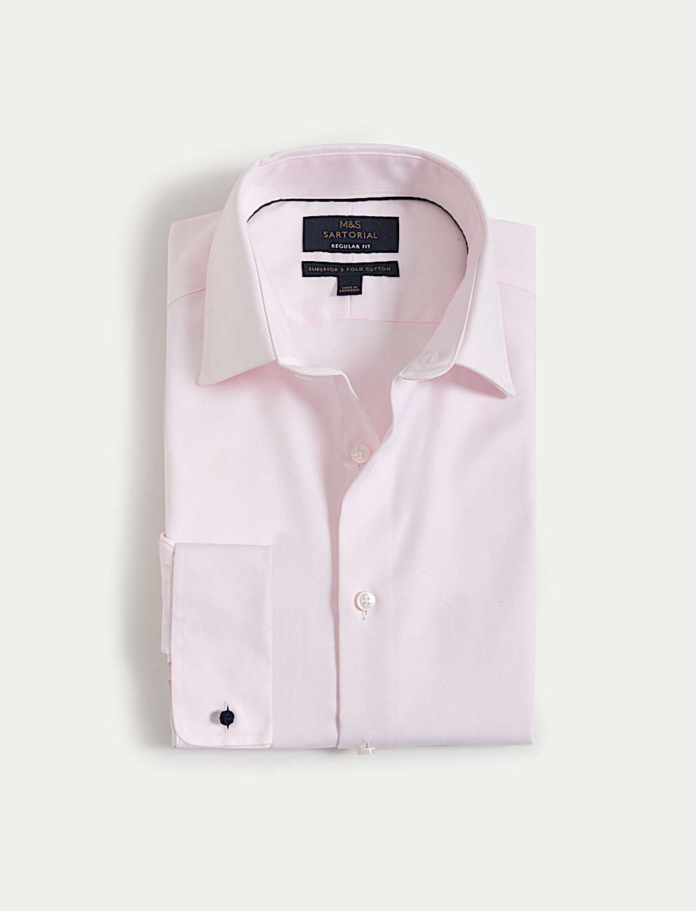 Regular Fit Luxury Cotton Double Cuff Twill Shirt