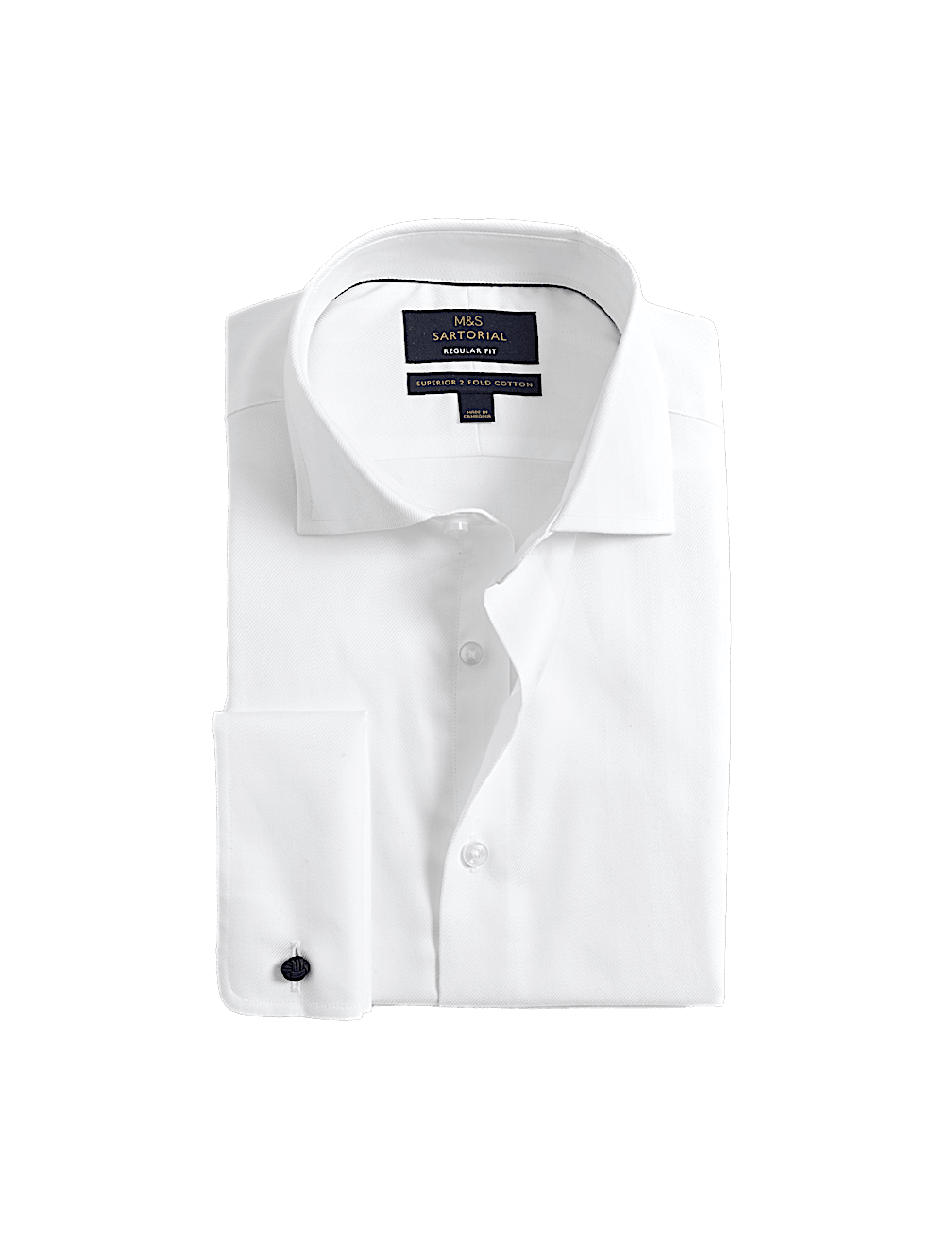Regular Fit Luxury Cotton Double Cuff Twill Shirt