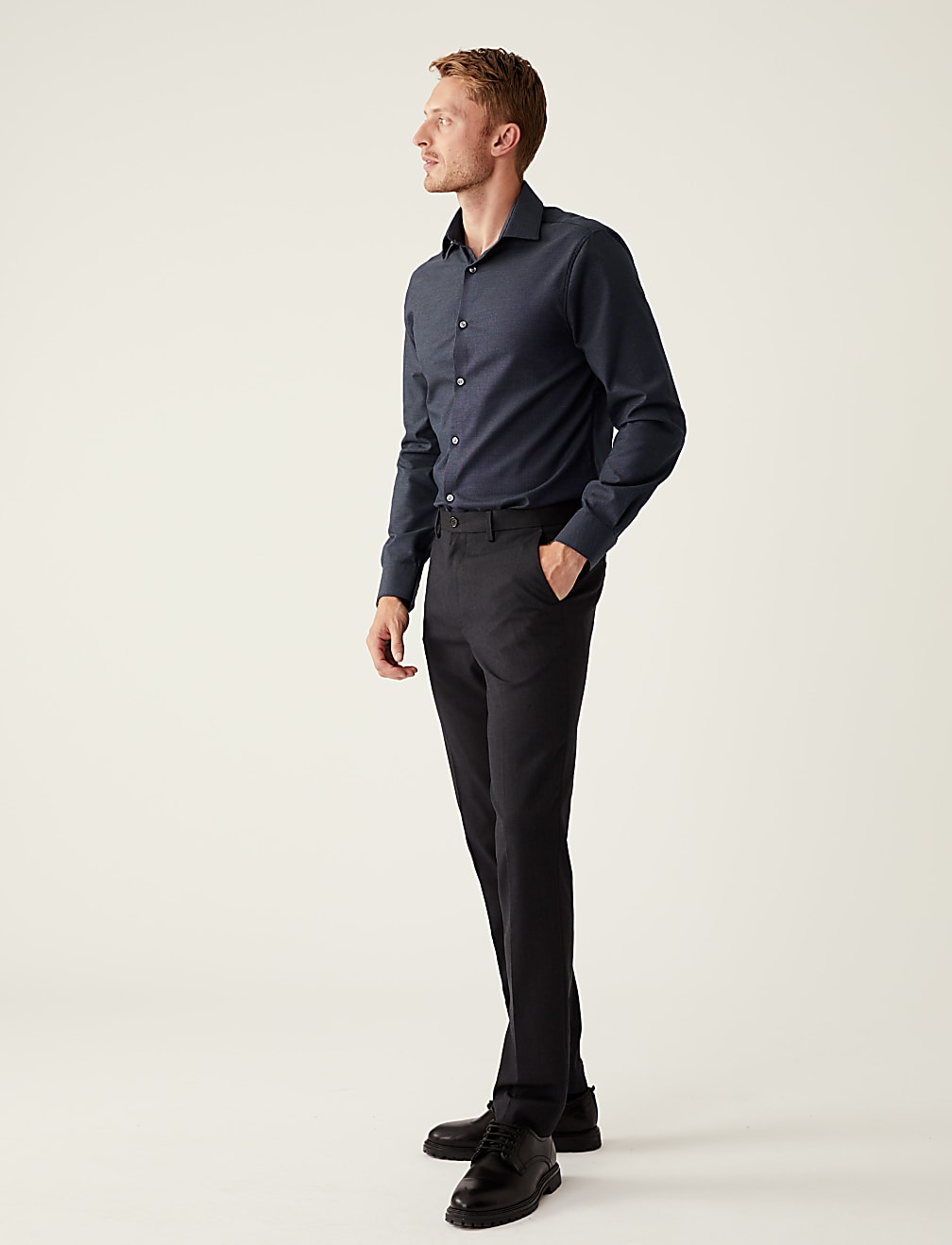 Slim Fit Pure Cotton Pin Dot Shirt
