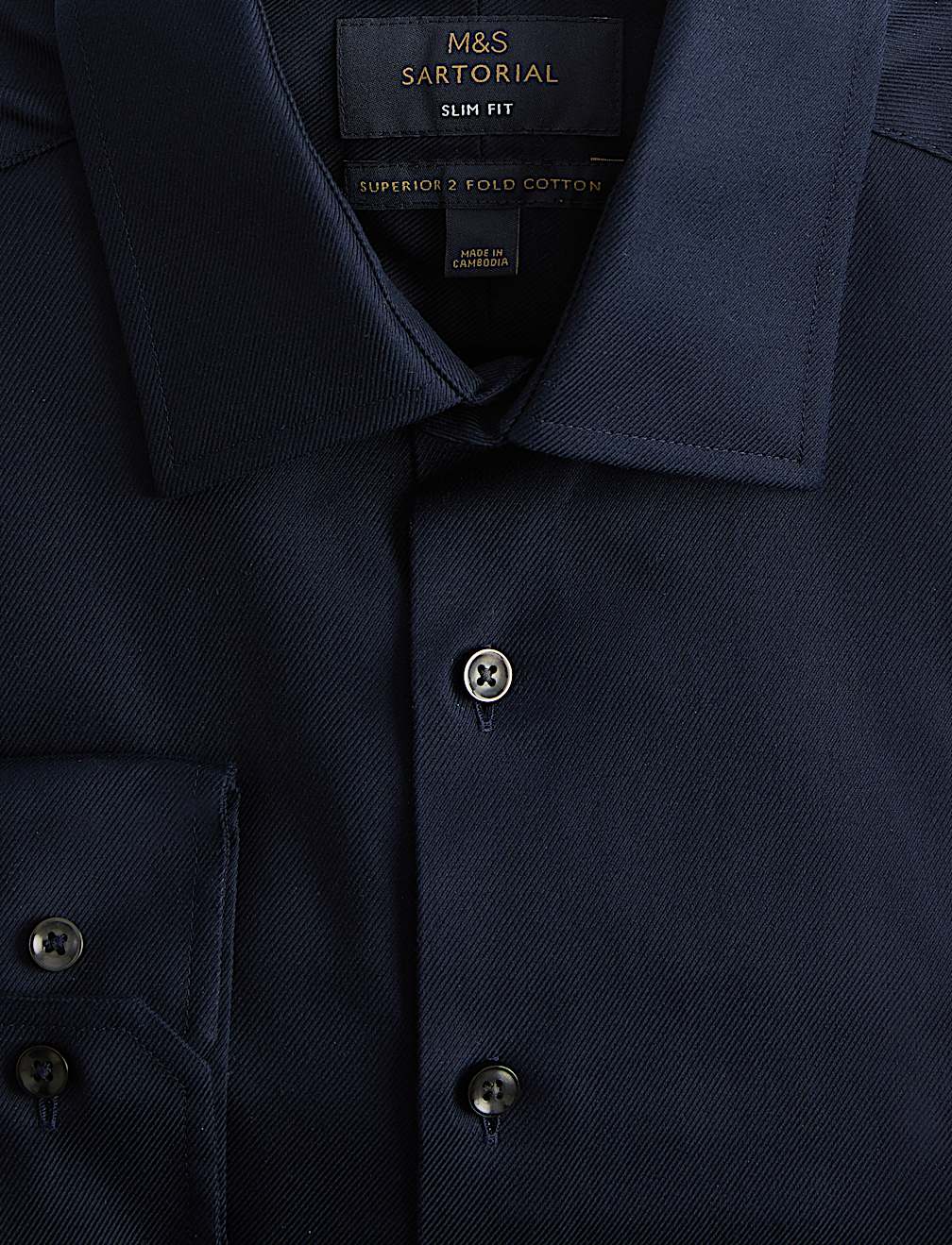 Slim Fit Luxury Cotton Twill Shirt