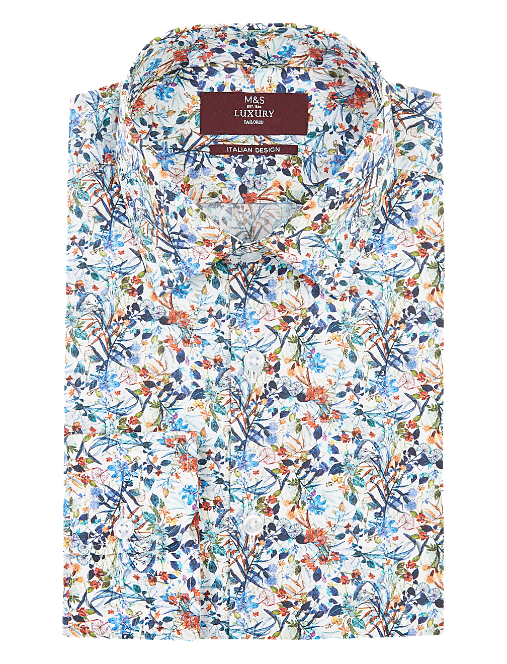 Tailored Fit Pure Cotton Printed Shirt