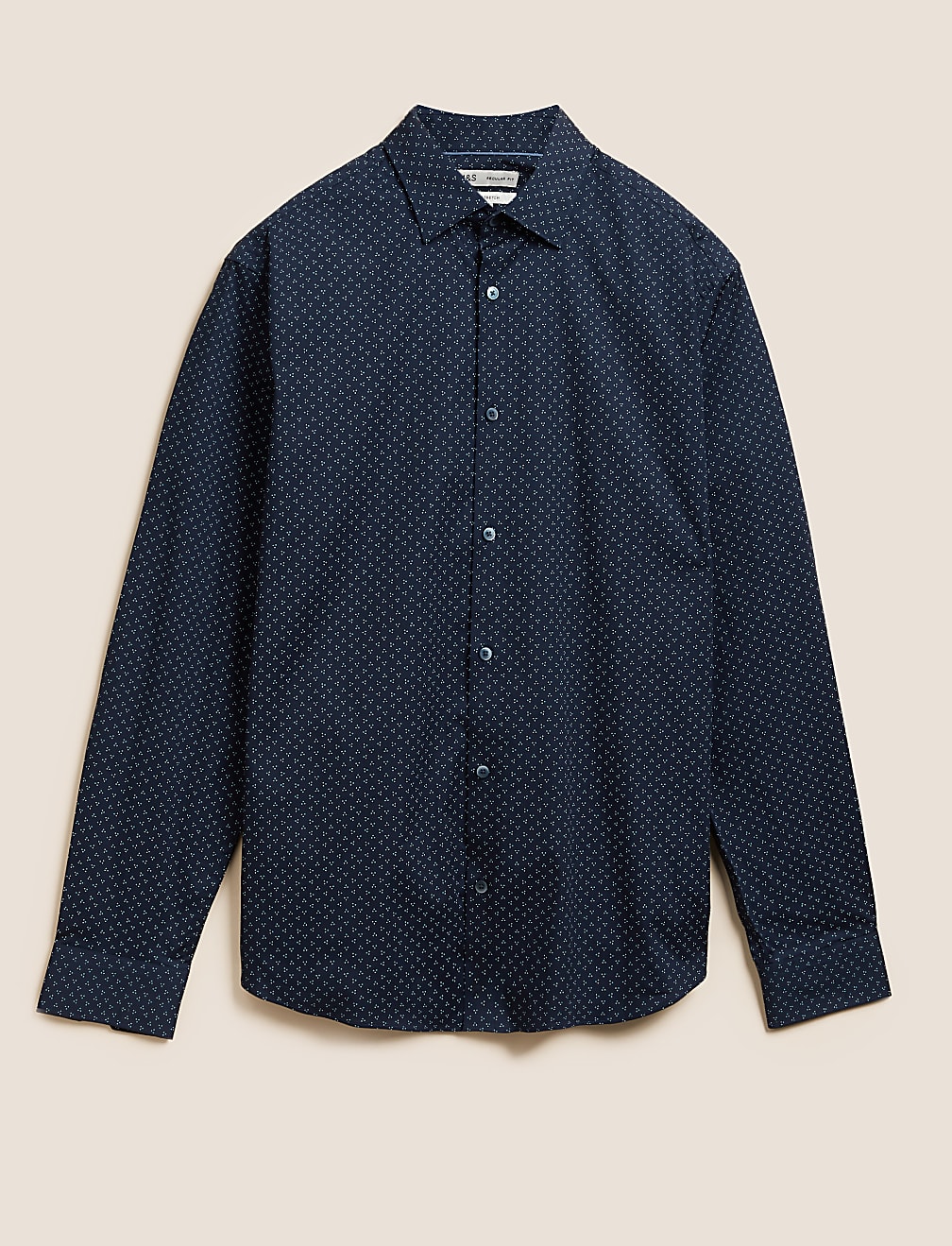 Regular Fit Cotton Rich Geometric Shirt
