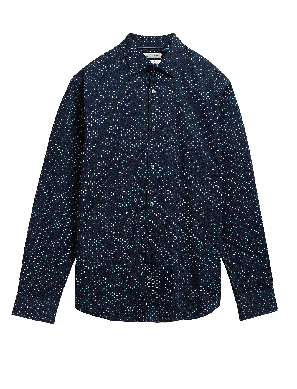 Regular Fit Cotton Rich Geometric Shirt