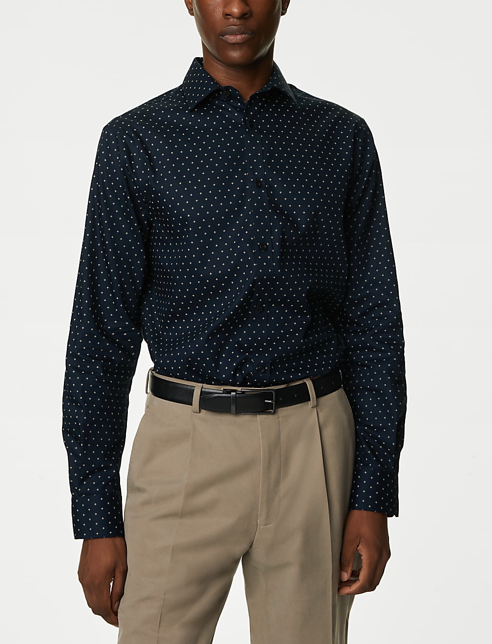 Regular Fit Non Iron Pure Cotton Floral Print Shirt