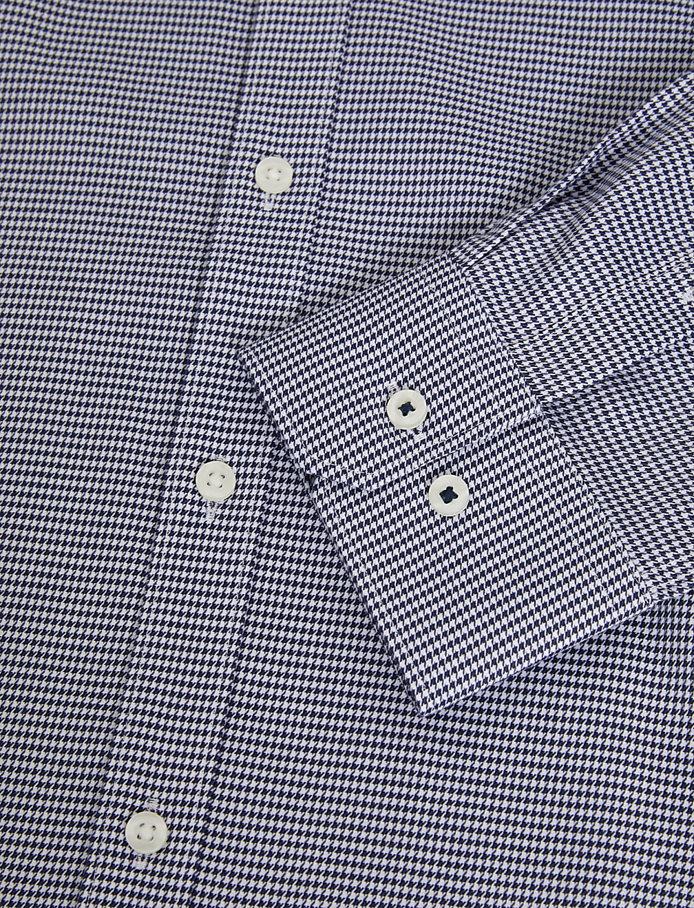 Slim Fit Non Iron Pure Cotton Houndstooth Shirt