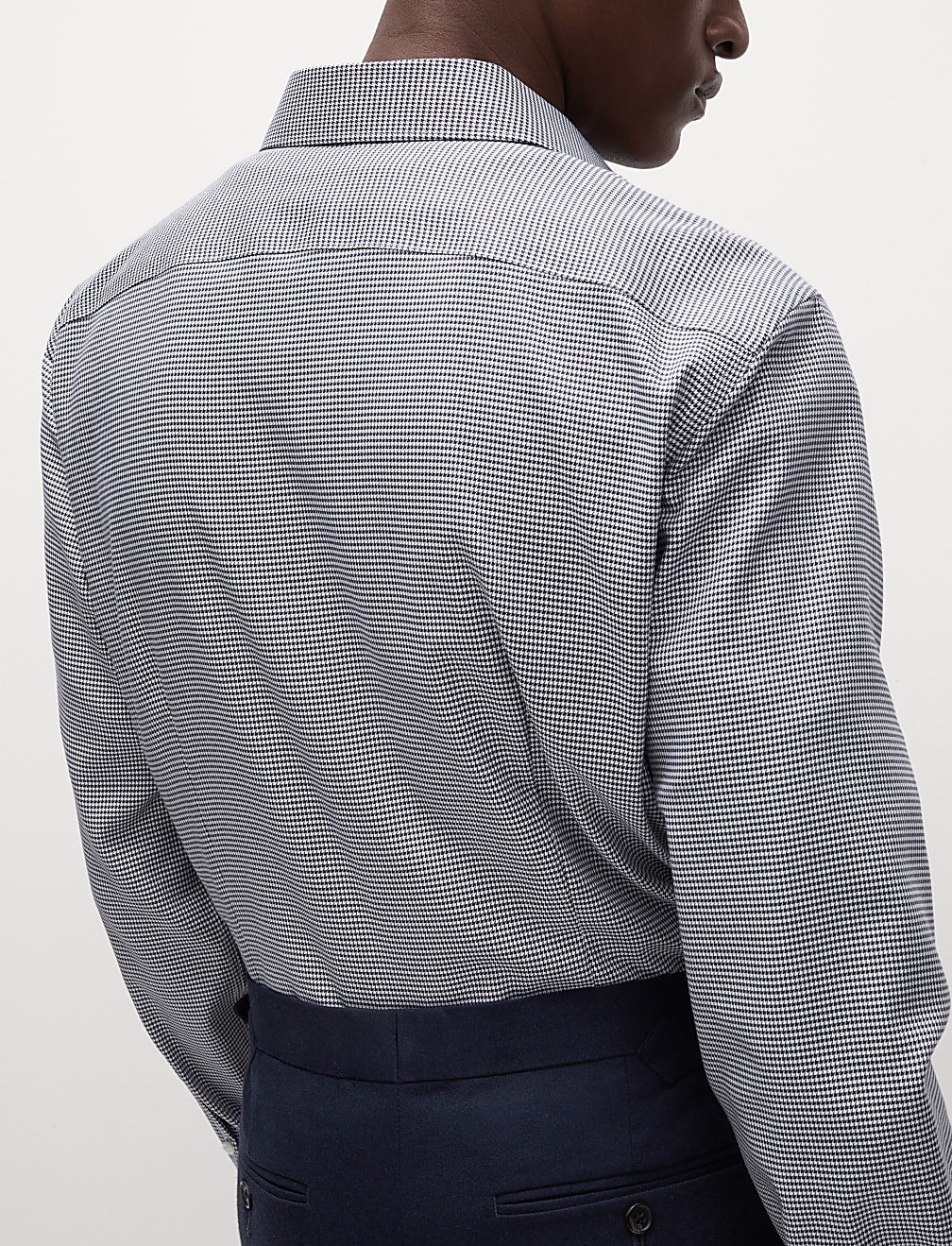 Slim Fit Non Iron Pure Cotton Houndstooth Shirt