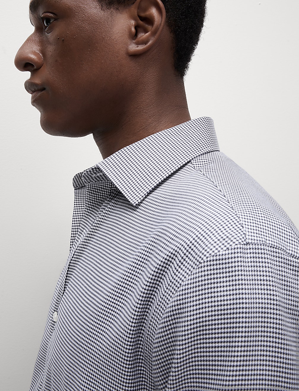 Slim Fit Non Iron Pure Cotton Houndstooth Shirt