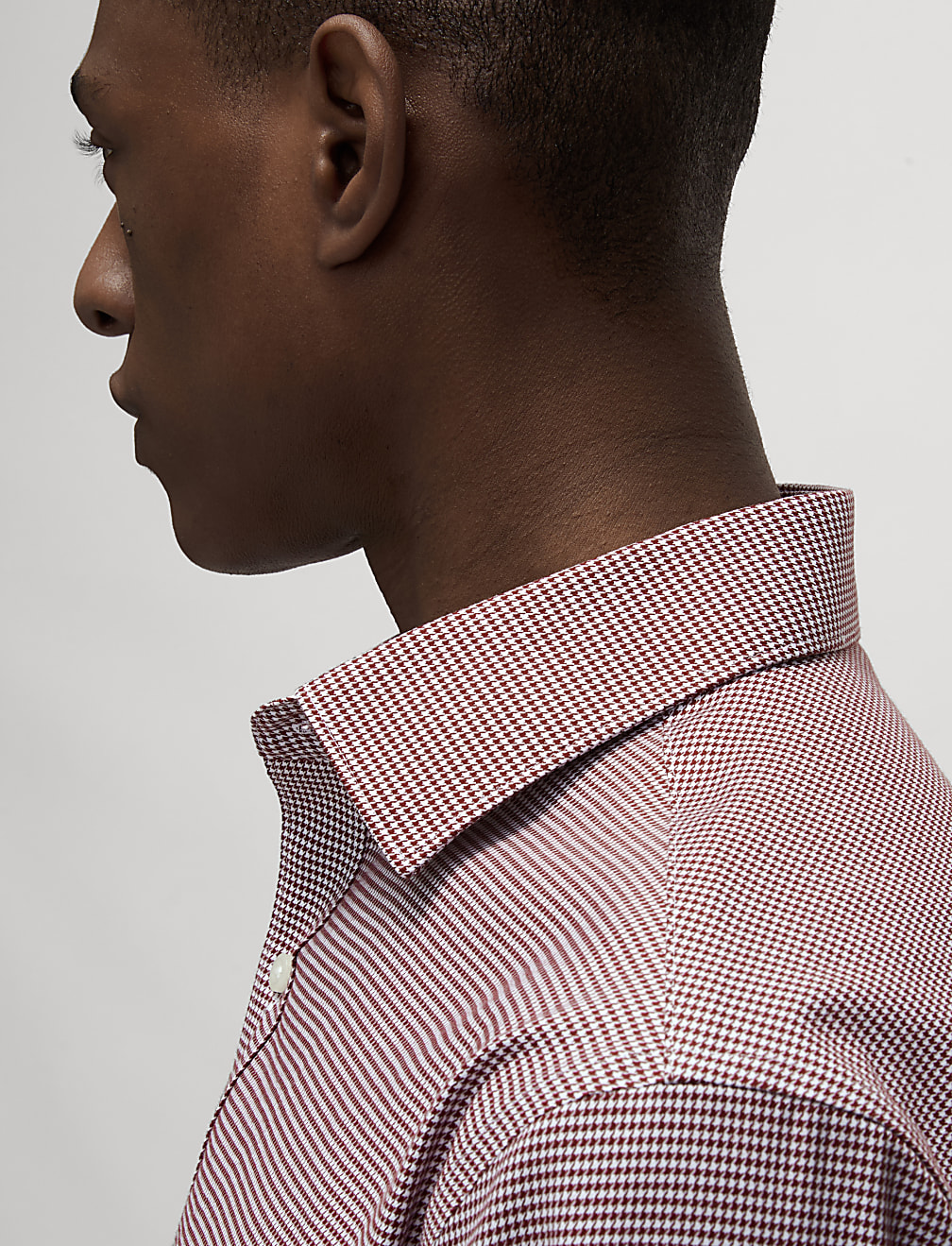 Slim Fit Non Iron Pure Cotton Houndstooth Shirt