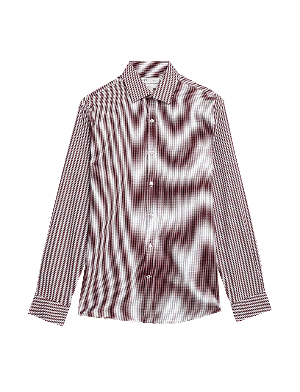 Slim Fit Non Iron Pure Cotton Houndstooth Shirt