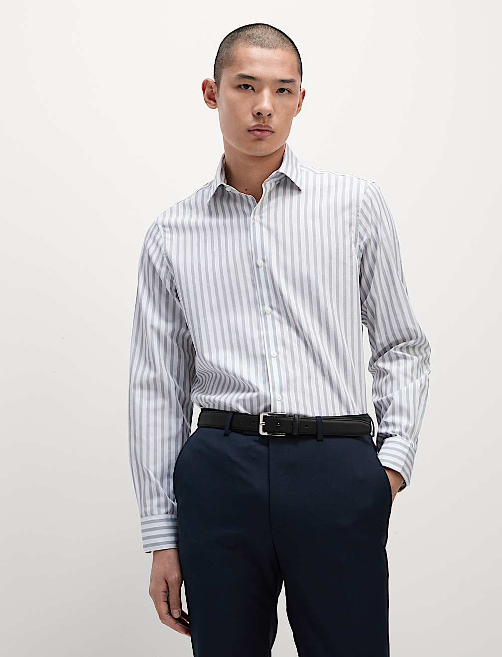 Regular Fit Pure Cotton Striped Shirt