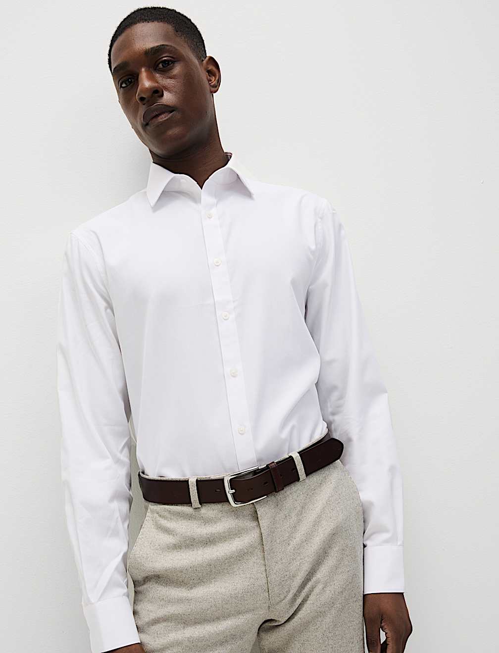 4pc Regular Fit Easy Iron Shirt and Tie Set