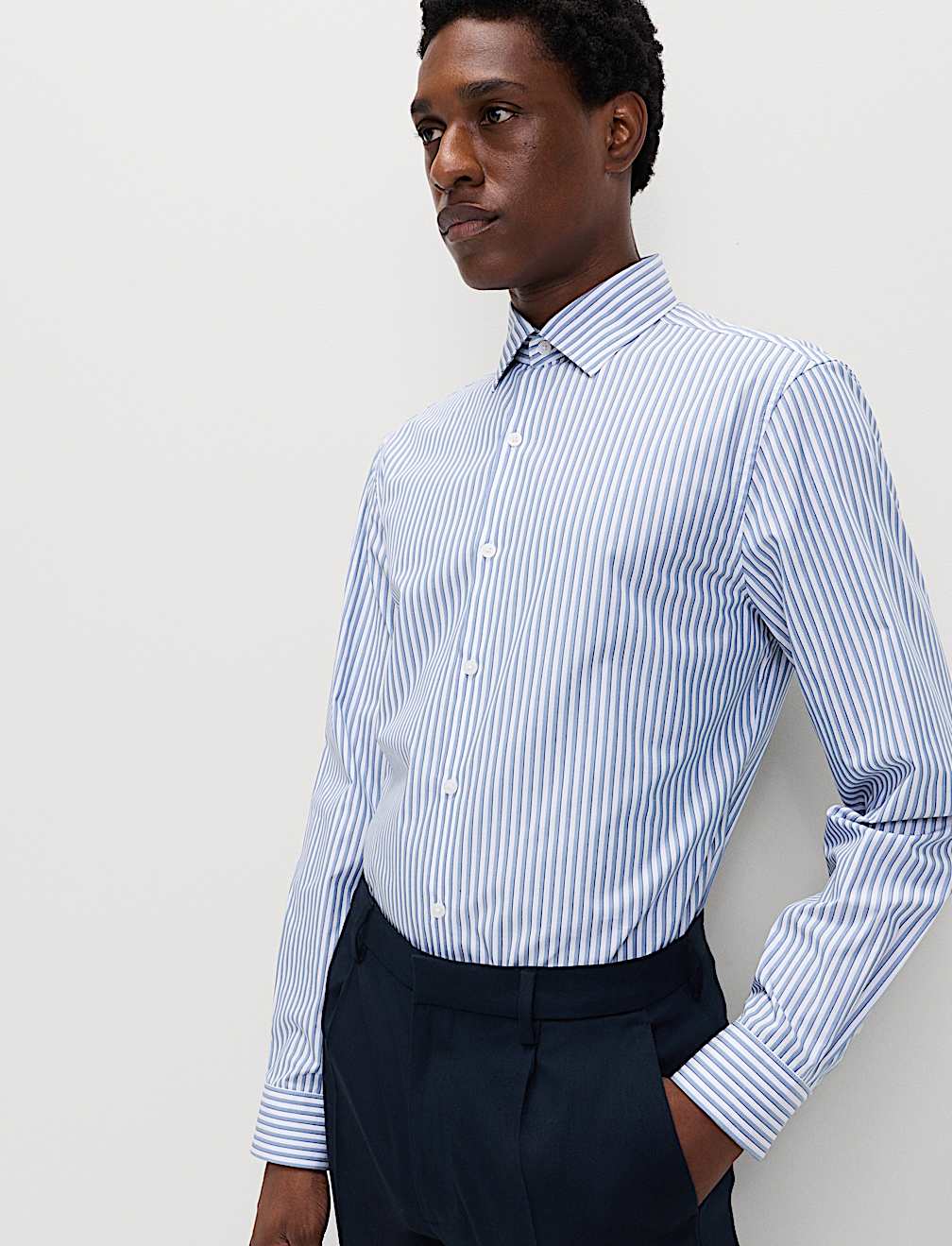 Regular Fit Easy Iron Pure Cotton Striped Shirt