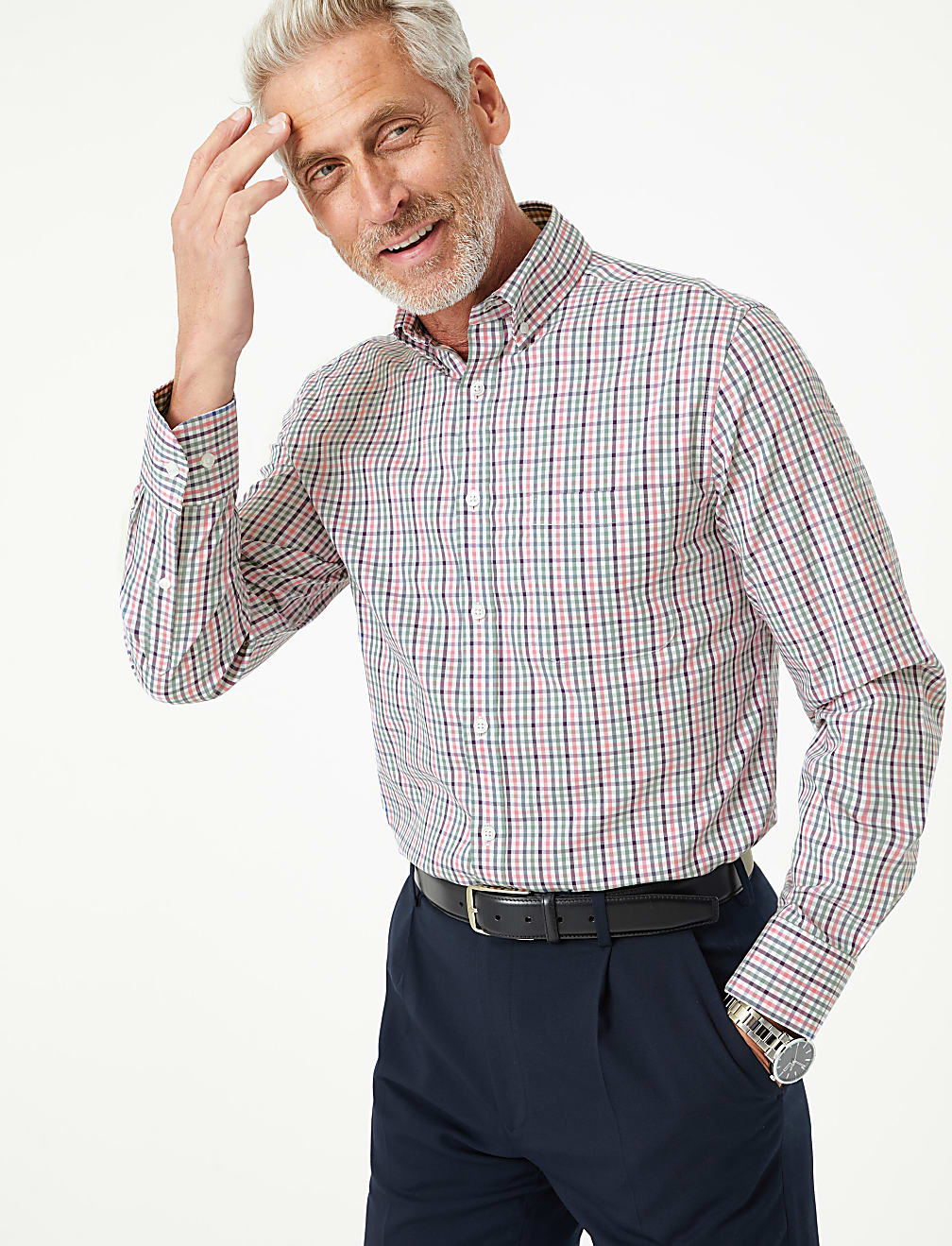 Tailored Fit Easy Iron Pure Cotton Shirt