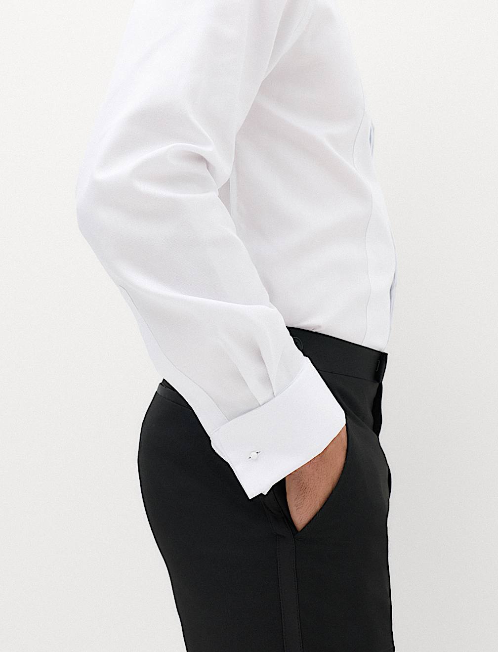 Slim Fit Cotton Dress Shirt with Bow Tie