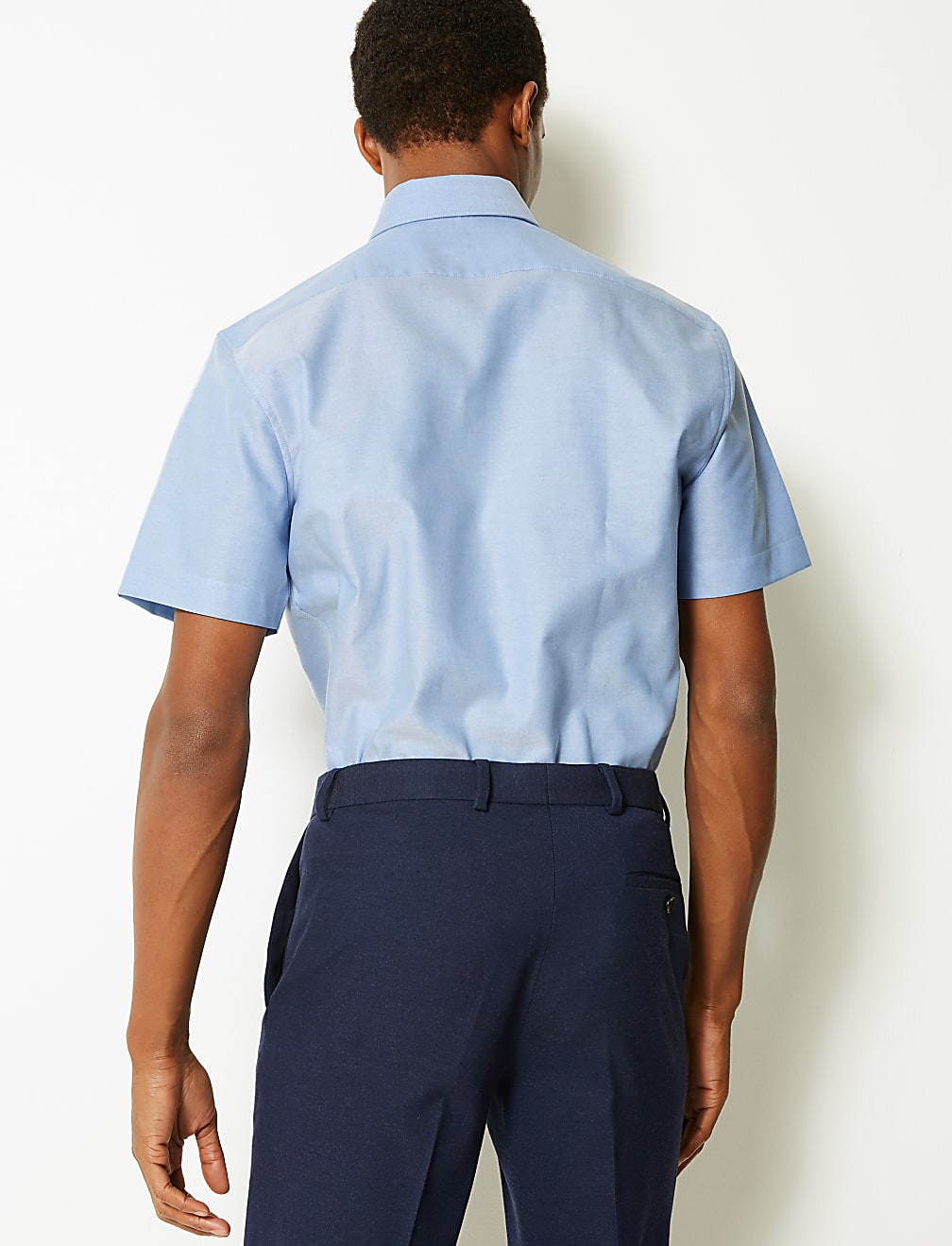 Pure Cotton Tailored Fit Short Sleeve Oxford Shirt