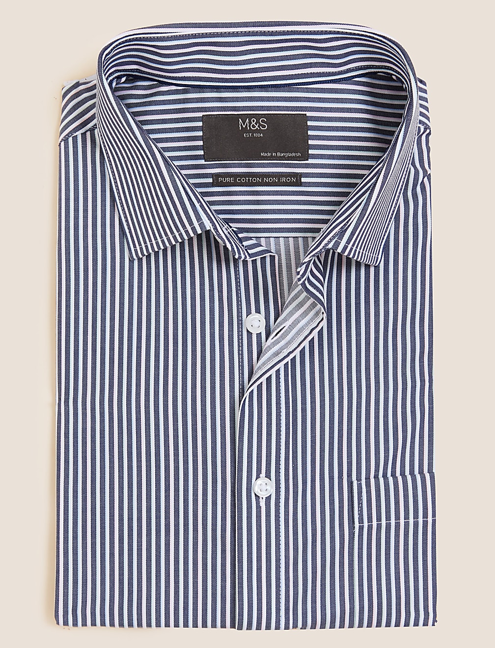 Regular Fit Pure Cotton Striped Short Sleeve Shirt