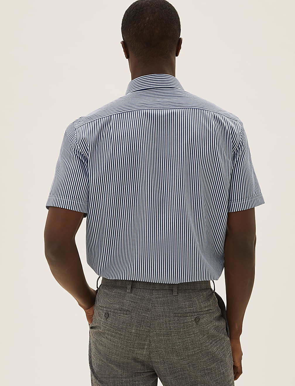Regular Fit Pure Cotton Striped Short Sleeve Shirt
