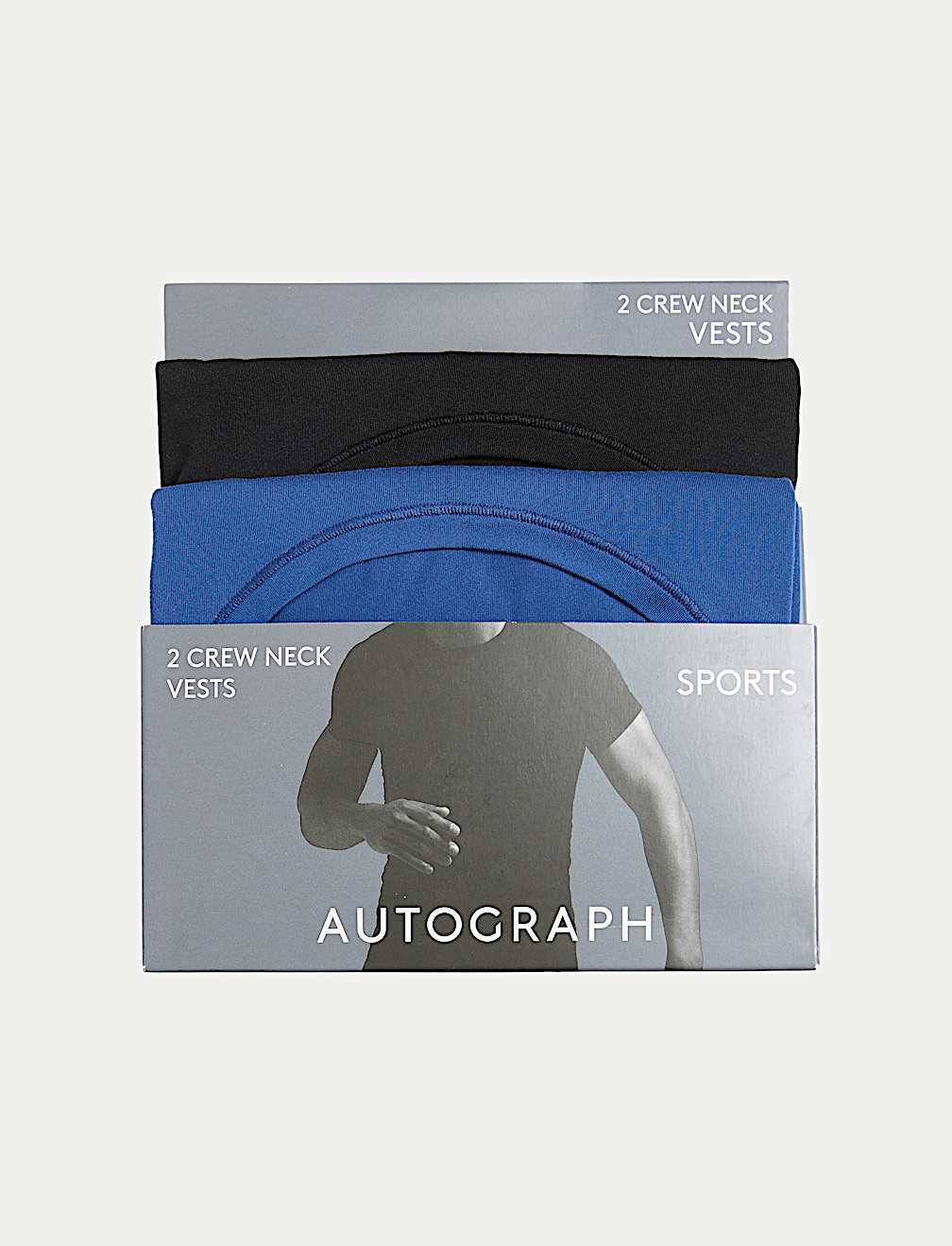 2pk Sport Crew Neck T-Shirt Vests with Stretch