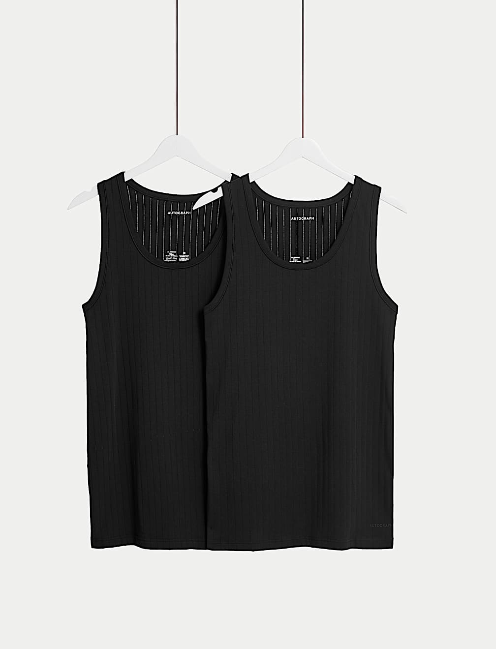 2pk Supima® Cotton Drop Needle Sleeveless Vest Box