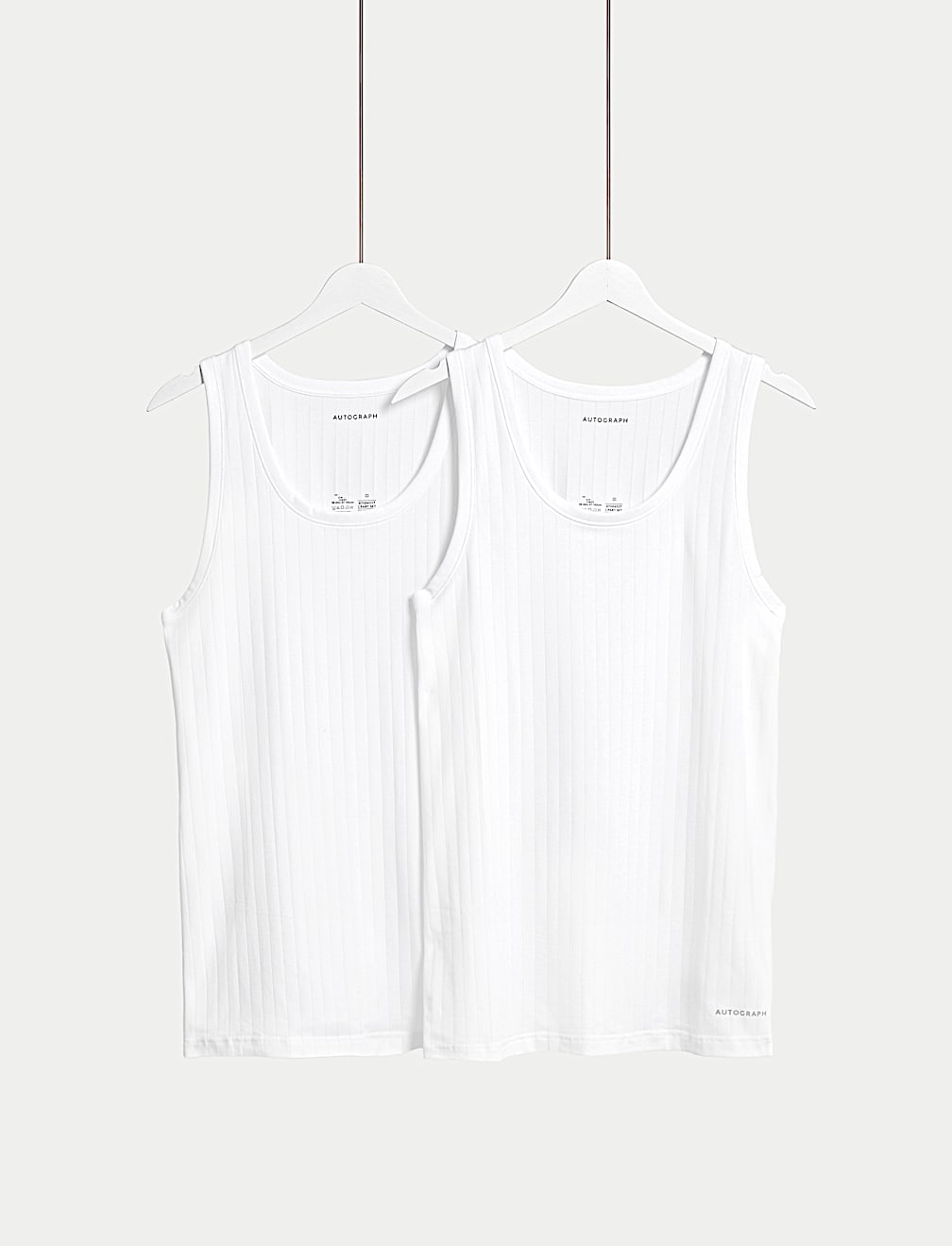 2pk Supima® Cotton Drop Needle Sleeveless Vest Box