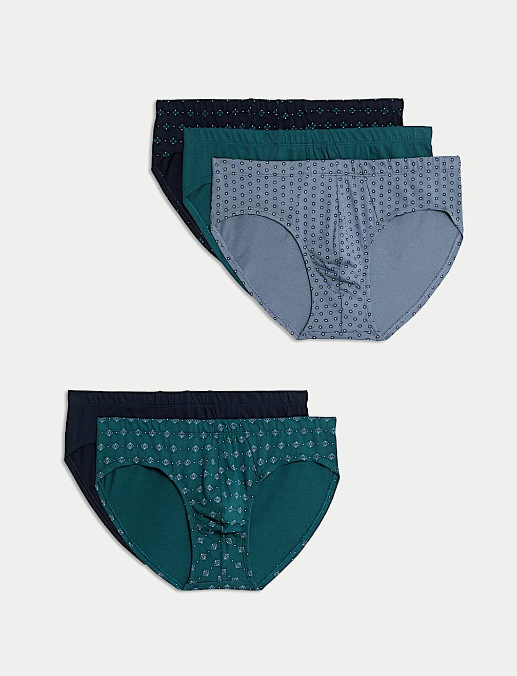 5 Pack Pure Cotton Cool & Fresh&trade; Pattern Slips