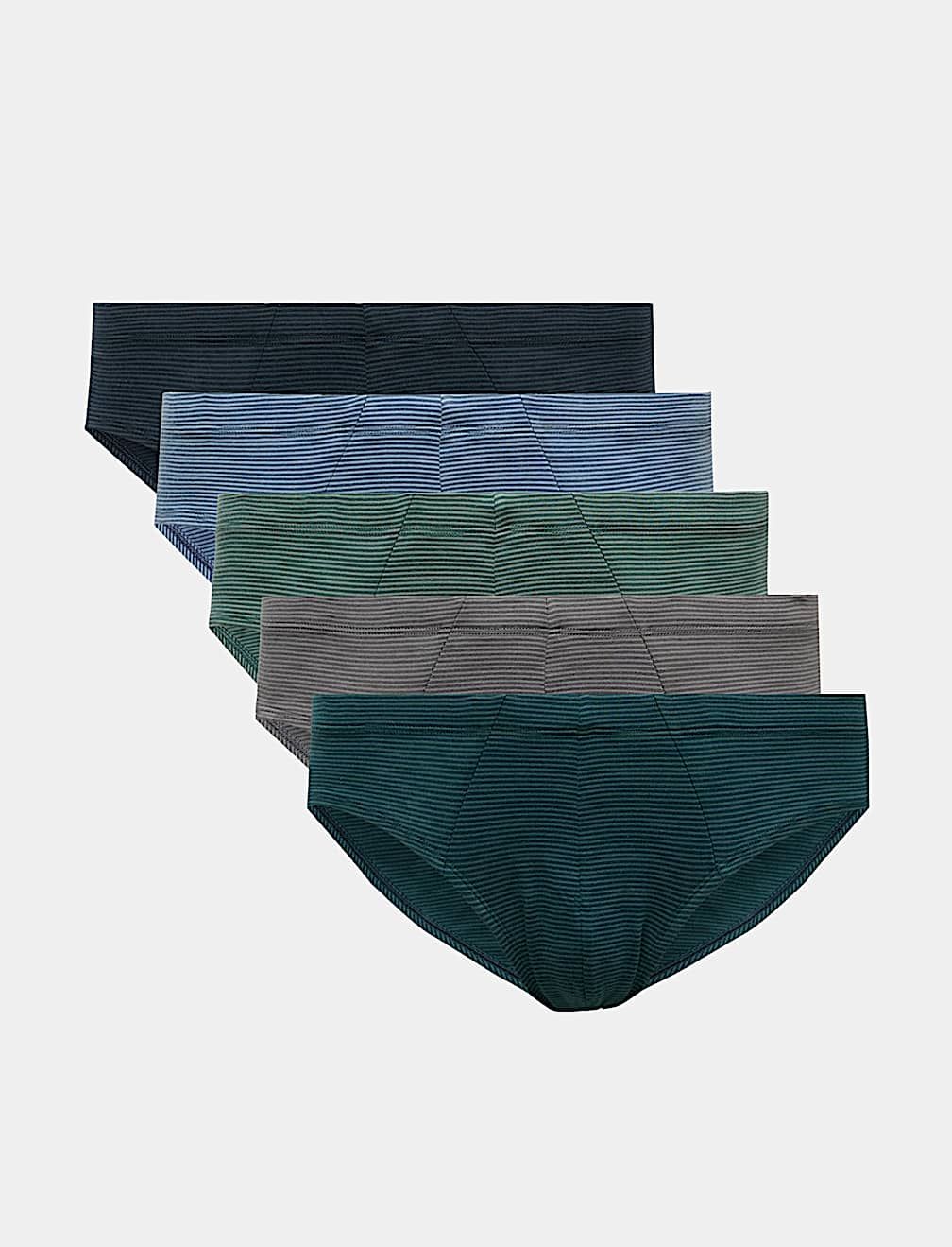 5 Pack StayNew&trade; Pure Cotton Striped Slips