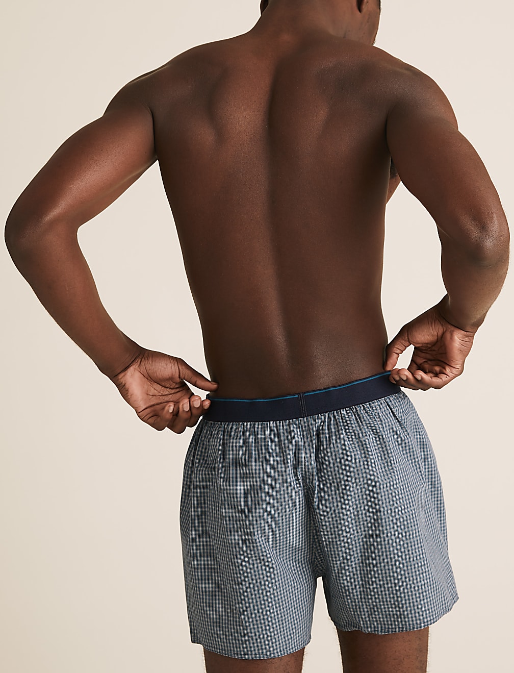 3pk Pure Cotton Checked Woven Boxers