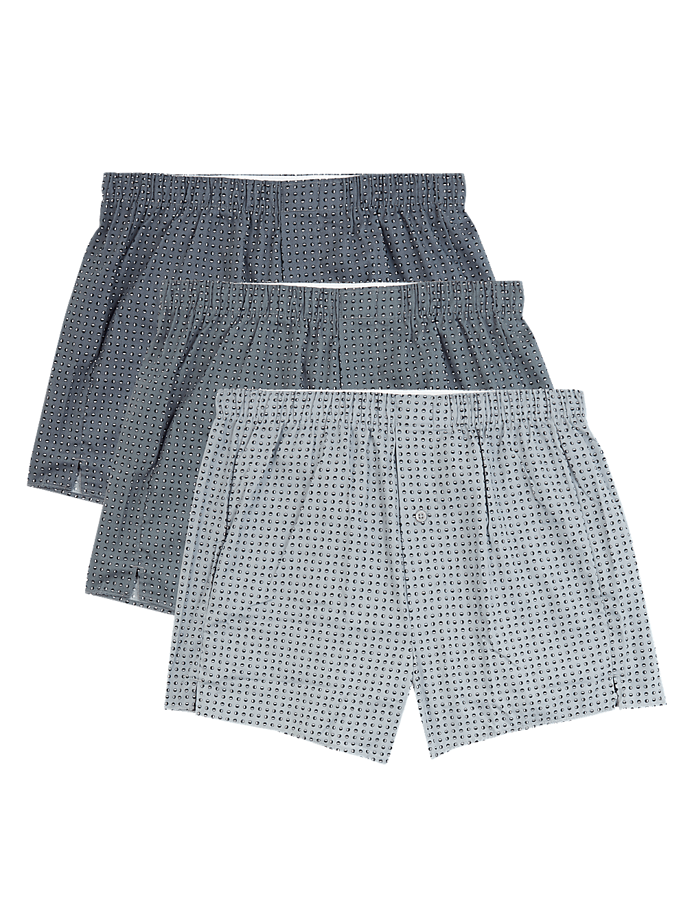 3 Pack Pure Cotton Spot Print Boxers