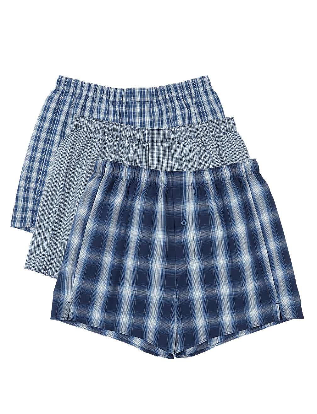3 Pack Ombre Checked Boxers