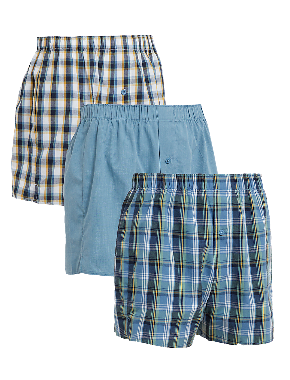 3pk Checked Woven Boxers