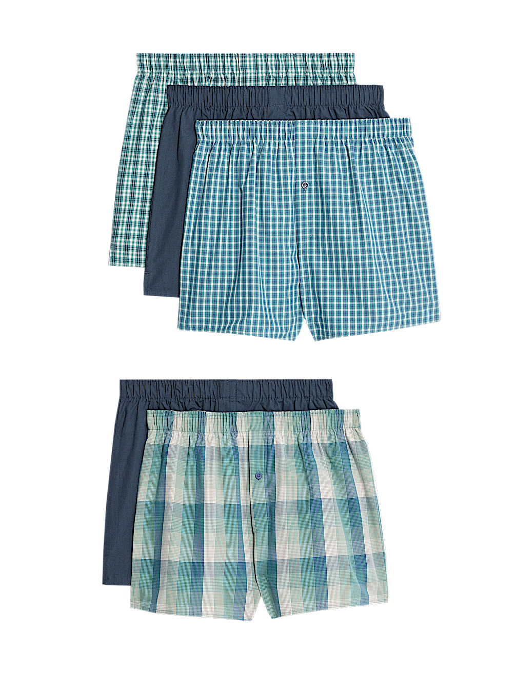 5pk Pure Cotton StayNew™ Woven Boxers