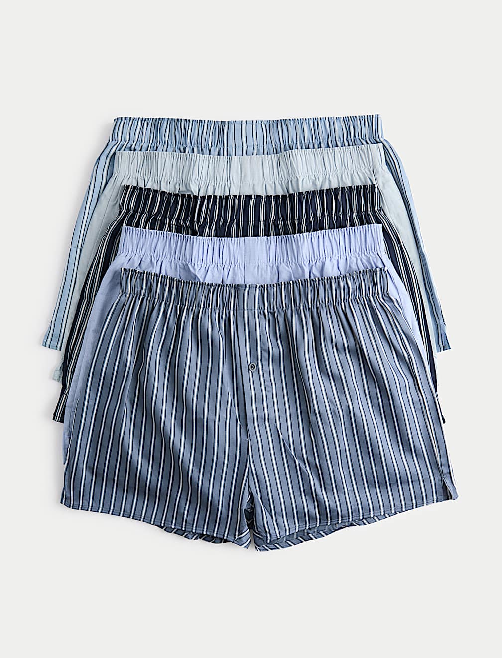 5pk Pure Cotton Sateen Striped Woven Boxers