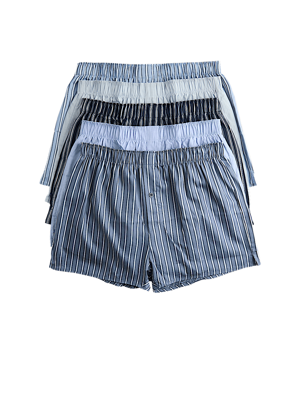 5pk Pure Cotton Sateen Striped Woven Boxers