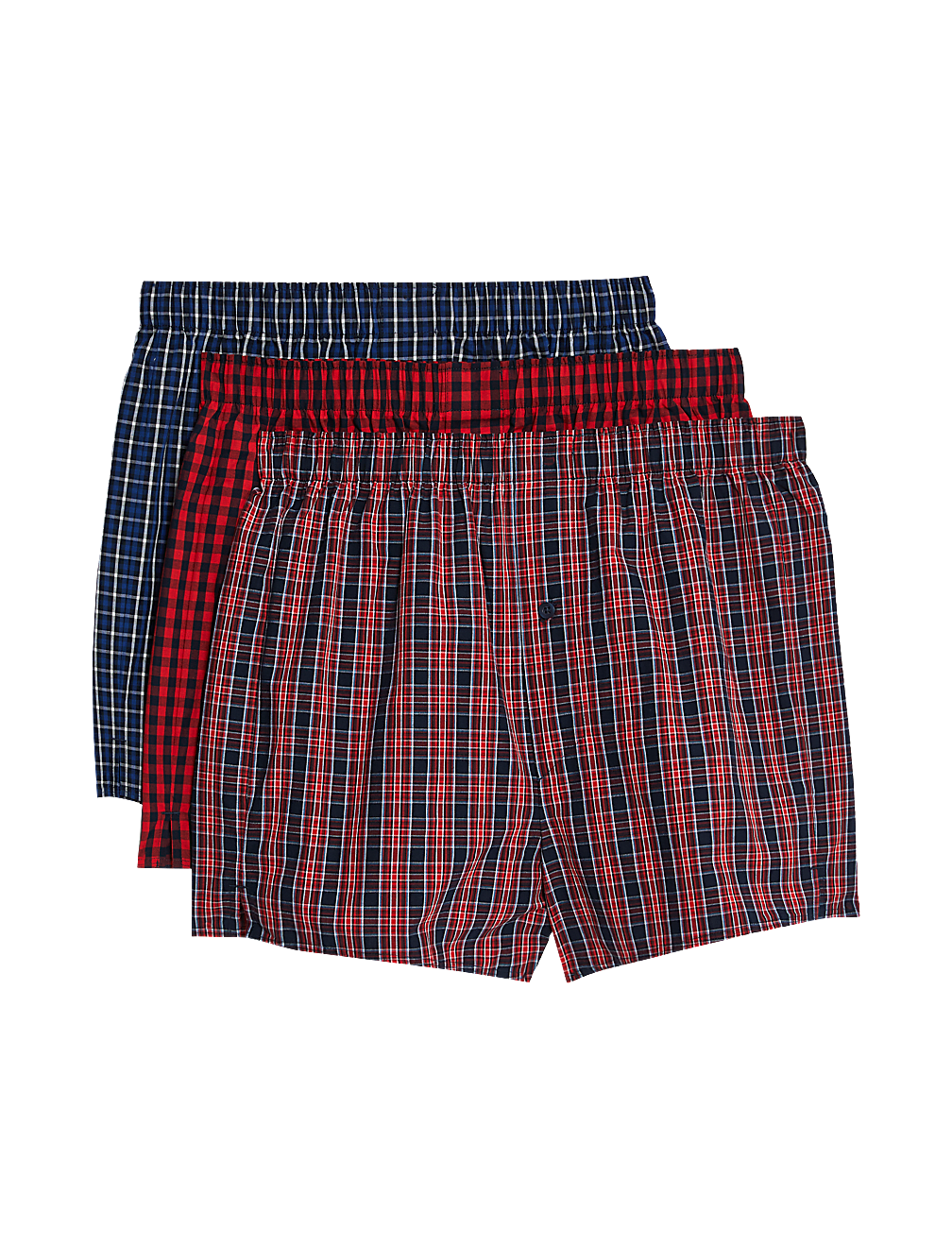 3pk Pure Cotton StayNew™ Checked Boxers