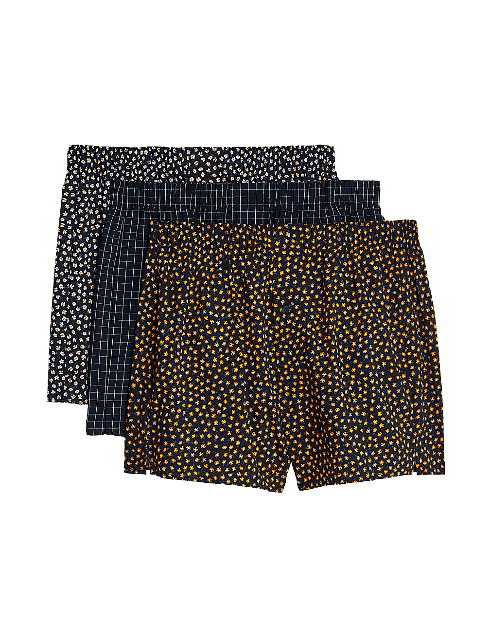 3pk Pure Cotton Printed Woven Boxers