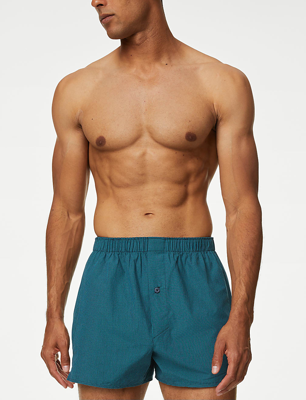 3pk Pure Cotton Checked Woven Boxers