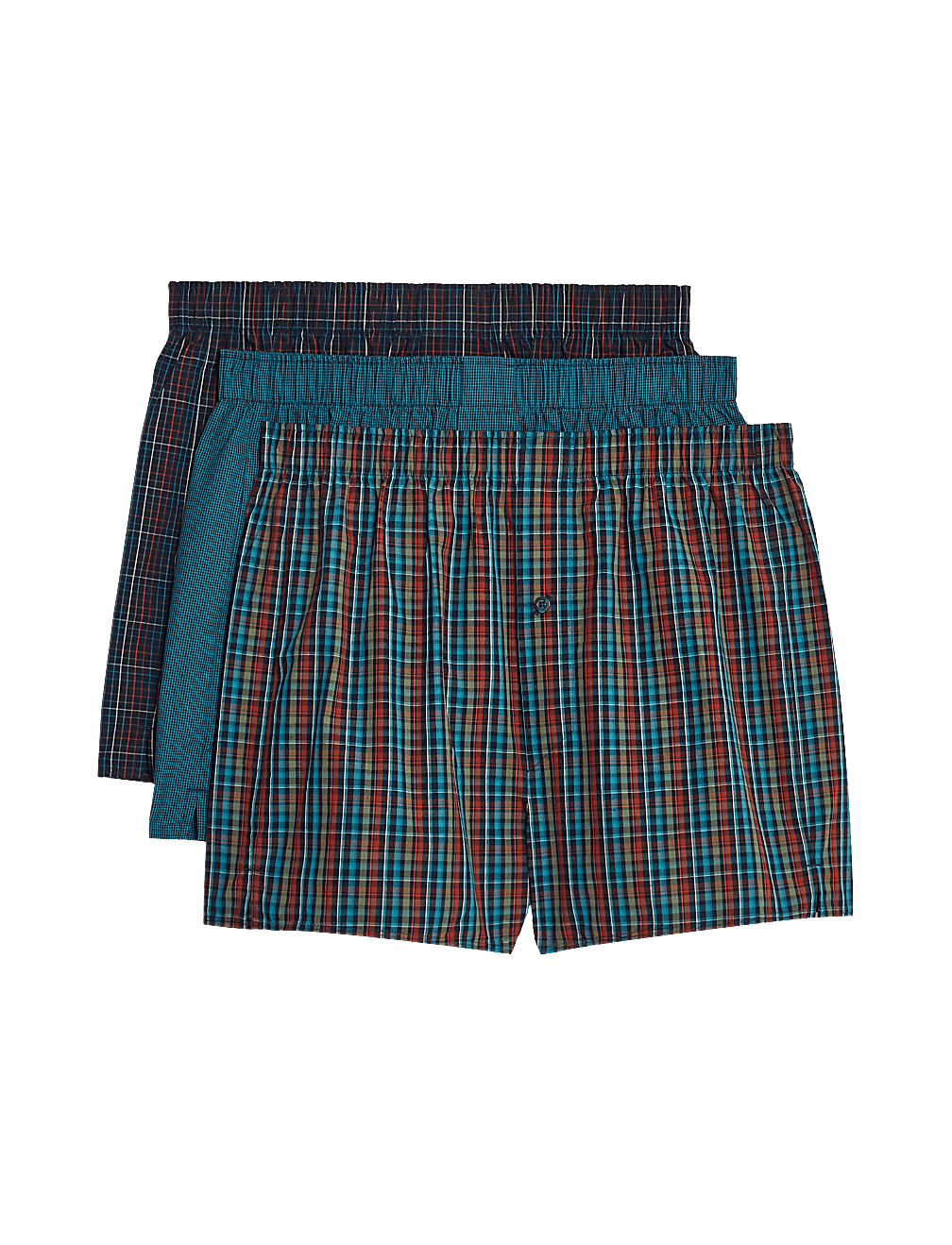 3pk Pure Cotton Checked Woven Boxers