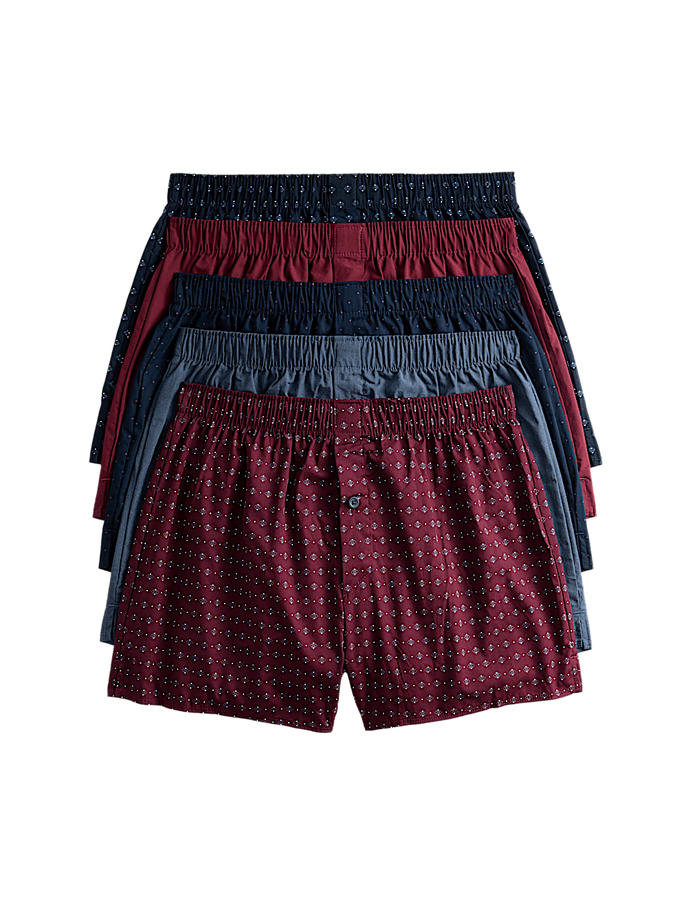 5pk Pure Cotton Foulard Woven Boxers