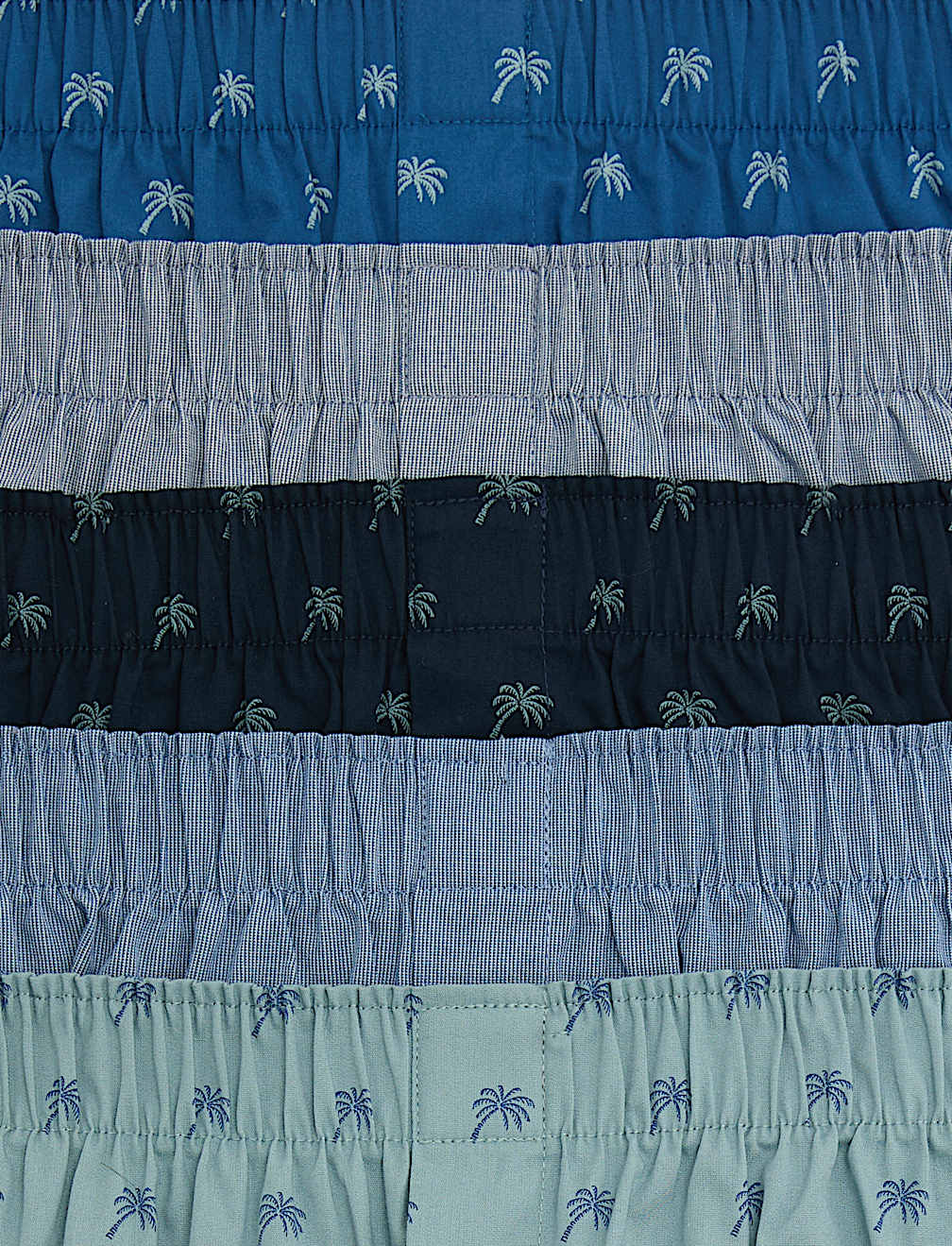 5 Pack Pure Cotton Palm Print Woven Boxers