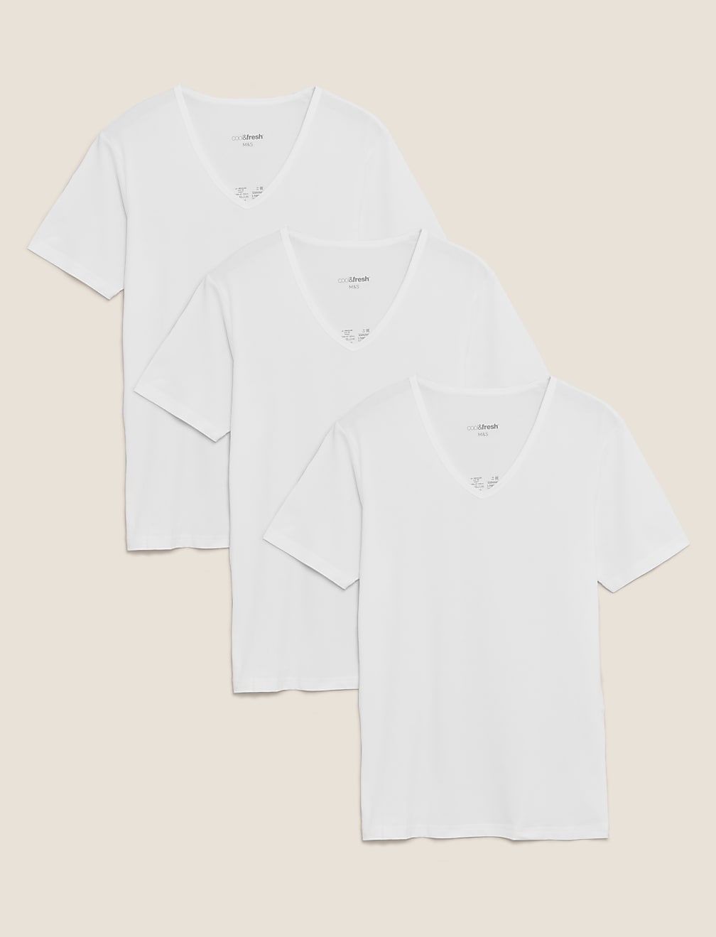 3pk Cool & Fresh™ V-Neck T-Shirt Vests
