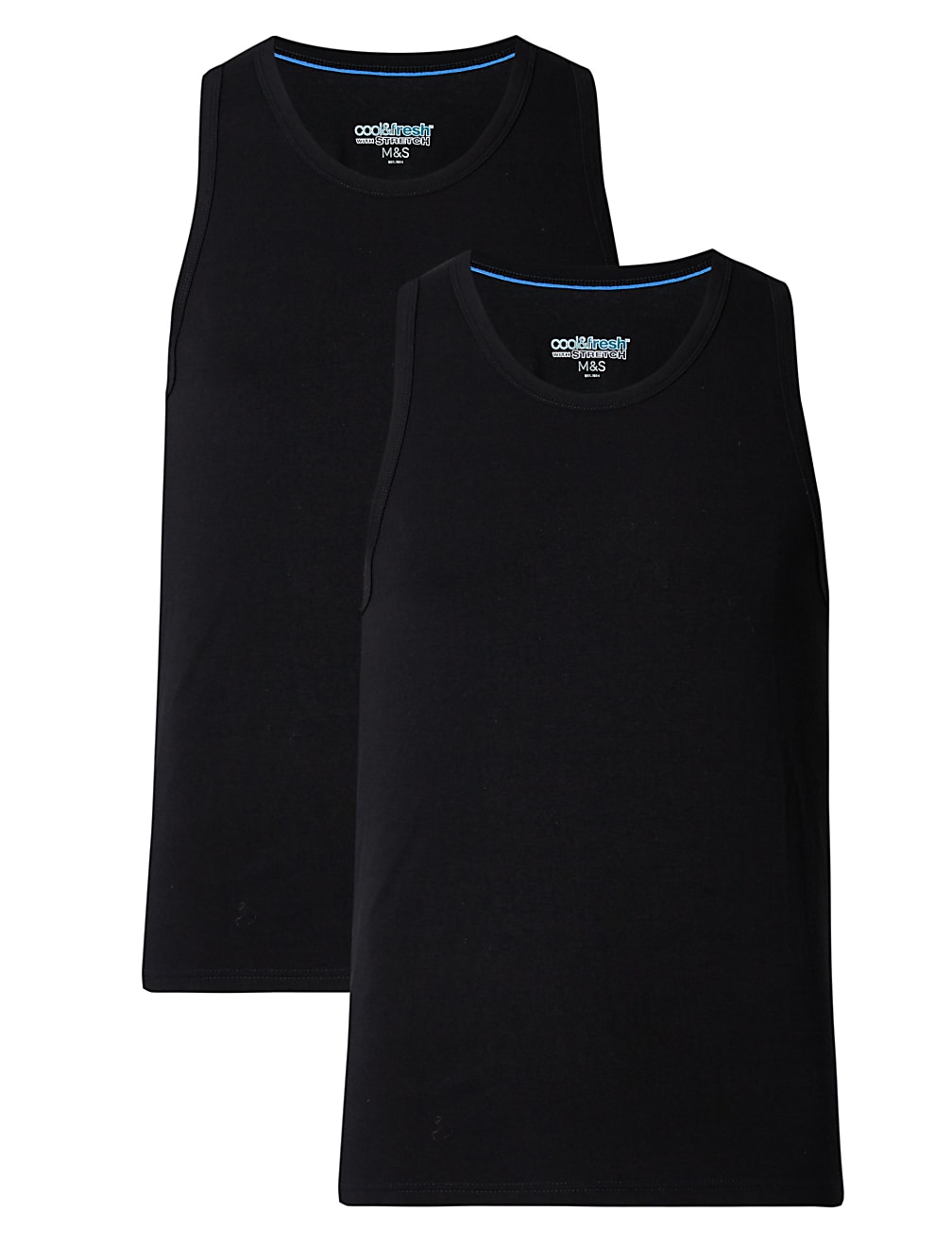 2 Pack Cotton Rich Stretch Vests