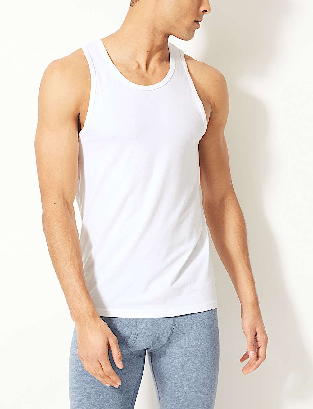 2 Pack Cotton Rich Stretch Vests