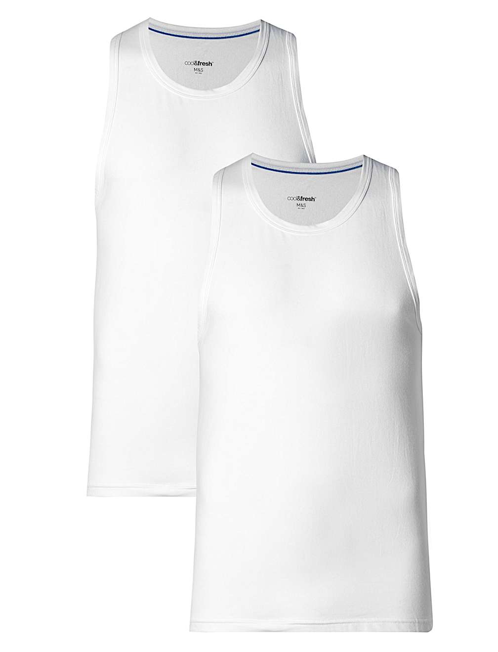 2 Pack Cotton Rich Stretch Vests