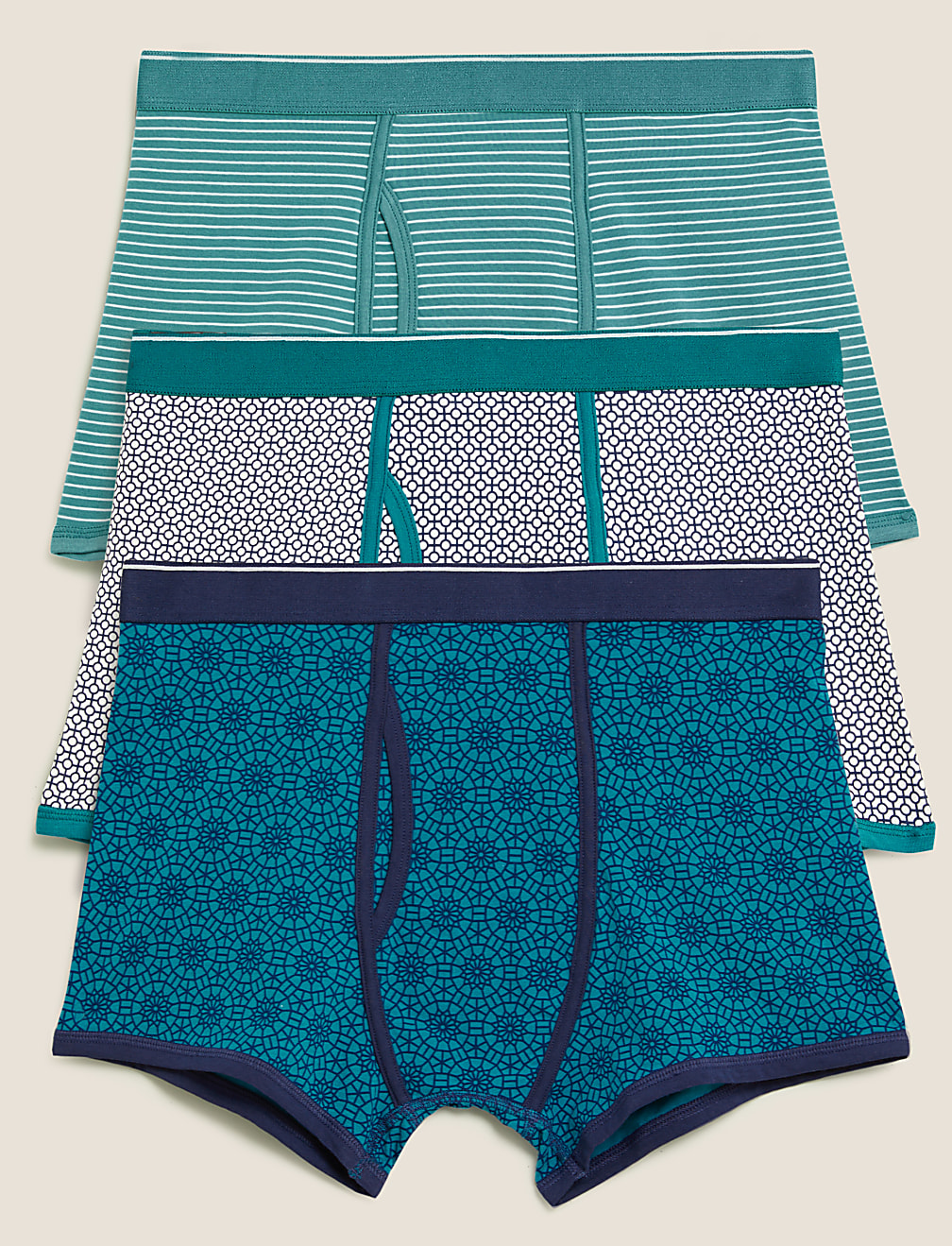 3 Pack Cotton Stretch Cool & Fresh&trade; Trunks