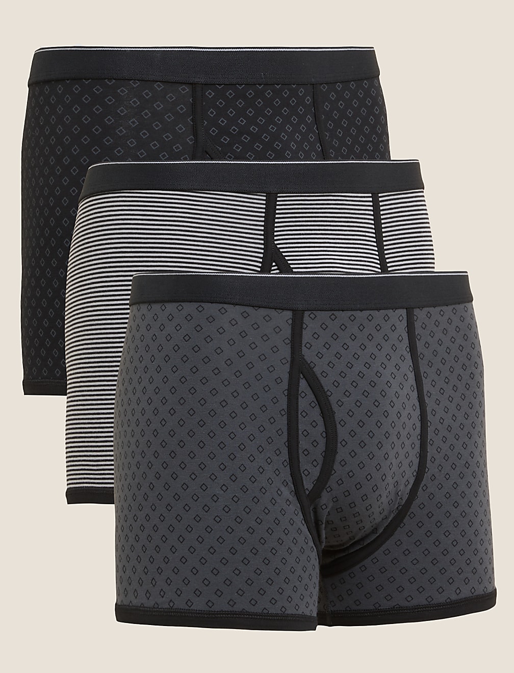 3pk Cotton Stretch Cool & Fresh™ Trunks
