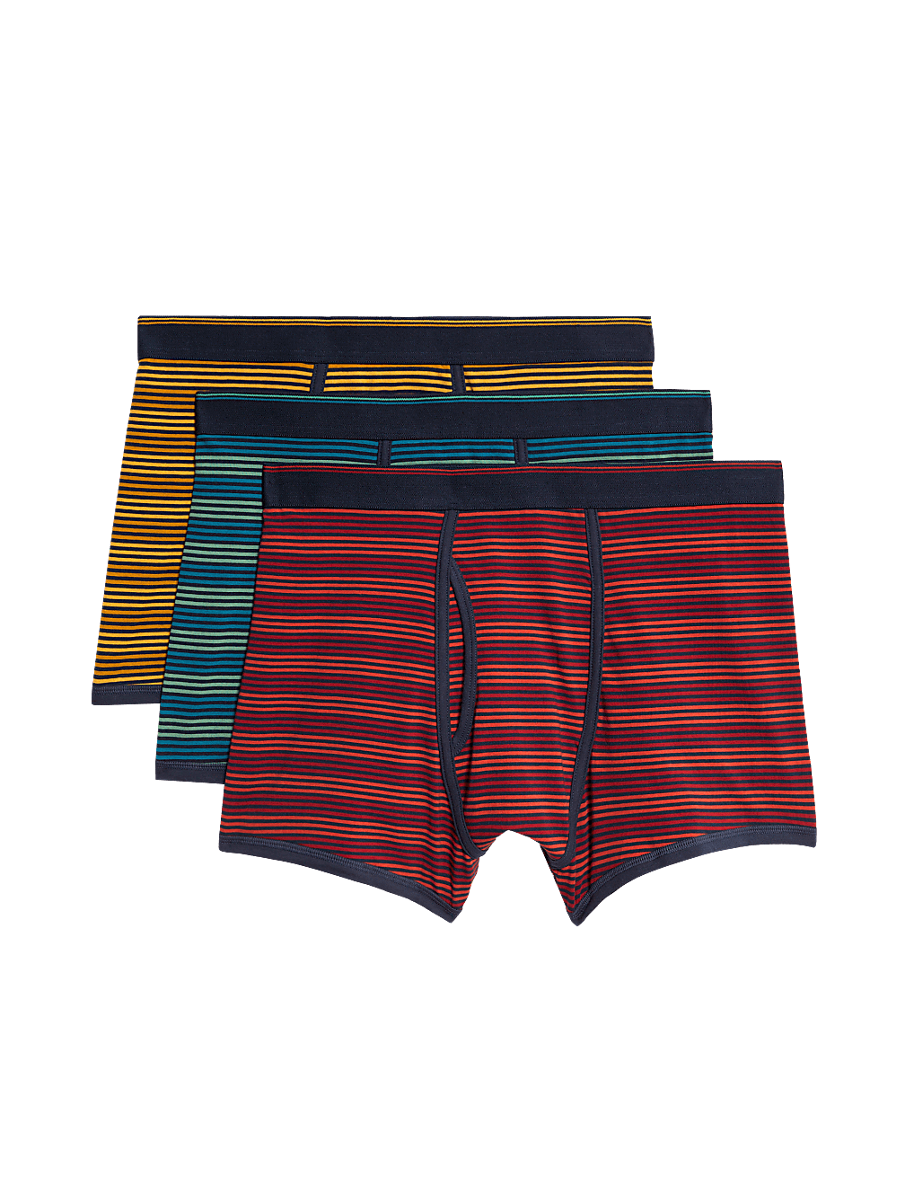 3pk Cotton Rich Cool & Fresh&trade; Striped Trunks