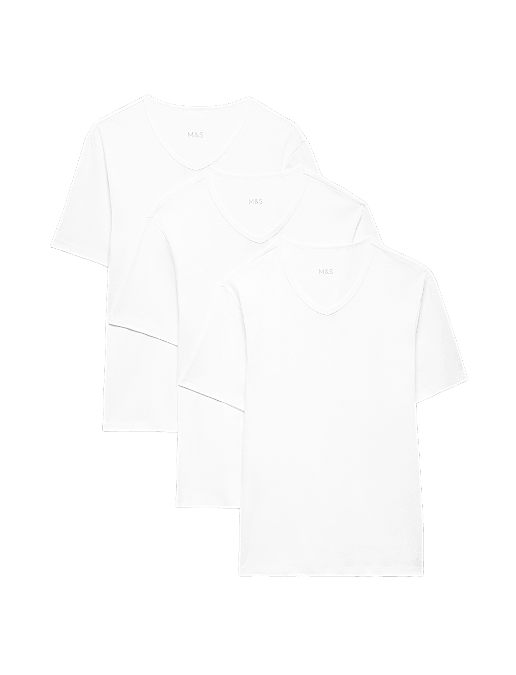 3 Pack Essential Cotton V-Neck T-Shirt Vests