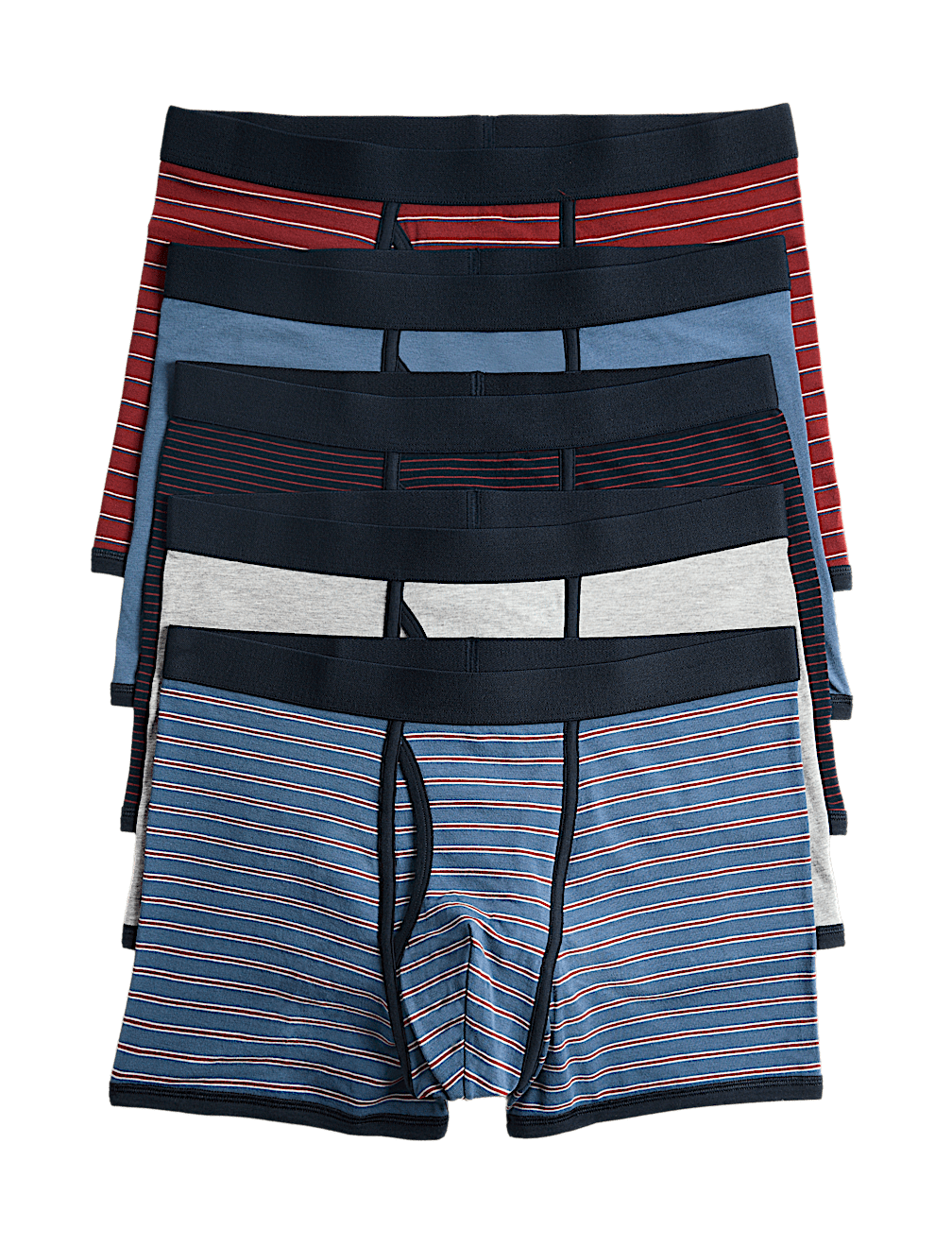 5 Pack Cotton Stretch Striped Trunks