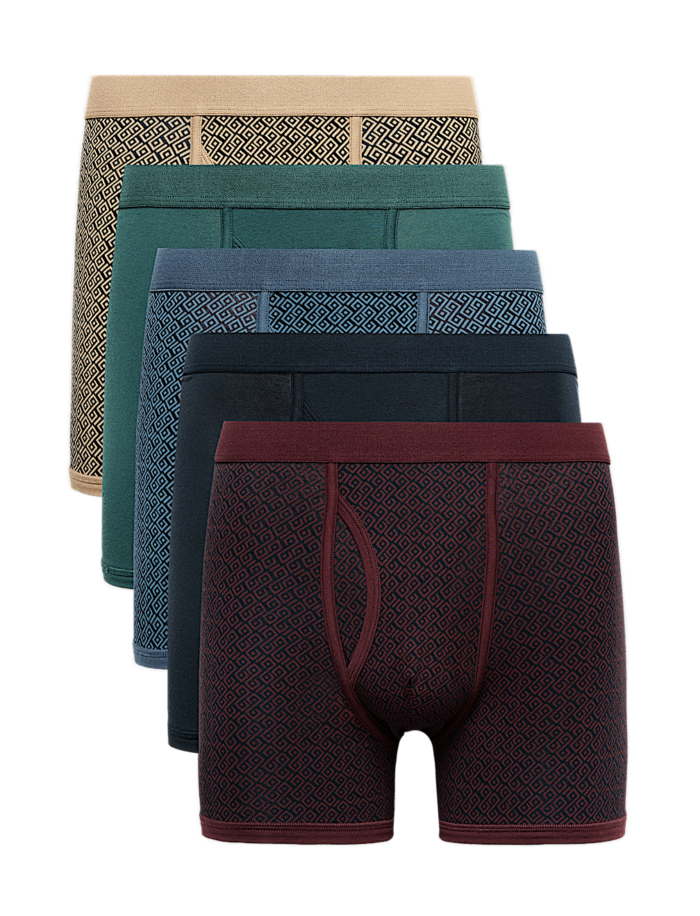 5pk Cotton Stretch Geometric Trunks