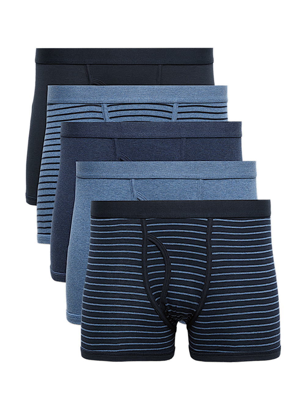 5 Pack Pure Cotton Stretch Striped Trunks